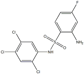 2-amino-4-fluoro-N-(2,4,5-trichlorophenyl)benzene-1-sulfonamide Struktur