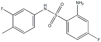 2-amino-4-fluoro-N-(3-fluoro-4-methylphenyl)benzene-1-sulfonamide Struktur