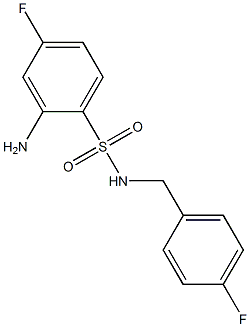 2-amino-4-fluoro-N-[(4-fluorophenyl)methyl]benzene-1-sulfonamide Struktur