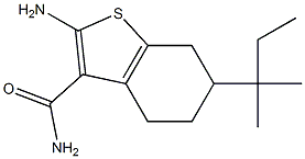 2-amino-6-(2-methylbutan-2-yl)-4,5,6,7-tetrahydro-1-benzothiophene-3-carboxamide Struktur