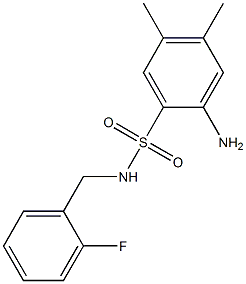 2-amino-N-[(2-fluorophenyl)methyl]-4,5-dimethylbenzene-1-sulfonamide Struktur