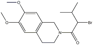 2-bromo-1-(6,7-dimethoxy-1,2,3,4-tetrahydroisoquinolin-2-yl)-3-methylbutan-1-one Struktur