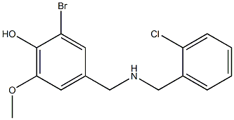 2-bromo-4-({[(2-chlorophenyl)methyl]amino}methyl)-6-methoxyphenol Struktur