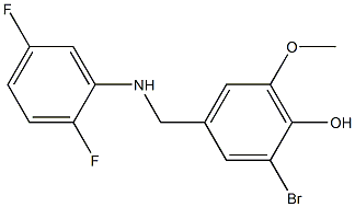 2-bromo-4-{[(2,5-difluorophenyl)amino]methyl}-6-methoxyphenol Struktur