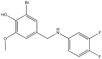 2-bromo-4-{[(3,4-difluorophenyl)amino]methyl}-6-methoxyphenol Struktur