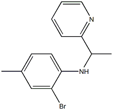 2-bromo-4-methyl-N-[1-(pyridin-2-yl)ethyl]aniline Struktur