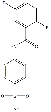 2-bromo-5-fluoro-N-(4-sulfamoylphenyl)benzamide Struktur