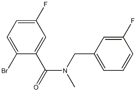 2-bromo-5-fluoro-N-[(3-fluorophenyl)methyl]-N-methylbenzamide Struktur