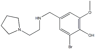 2-bromo-6-methoxy-4-({[2-(pyrrolidin-1-yl)ethyl]amino}methyl)phenol Struktur