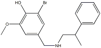 2-bromo-6-methoxy-4-{[(2-phenylpropyl)amino]methyl}phenol Struktur