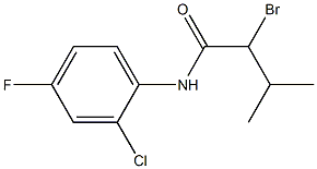 2-bromo-N-(2-chloro-4-fluorophenyl)-3-methylbutanamide Struktur