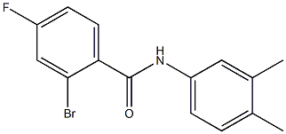 2-bromo-N-(3,4-dimethylphenyl)-4-fluorobenzamide Struktur