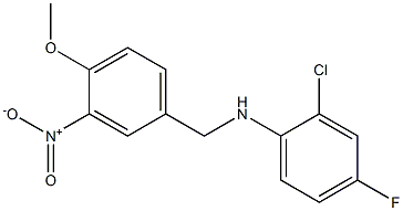 2-chloro-4-fluoro-N-[(4-methoxy-3-nitrophenyl)methyl]aniline Struktur