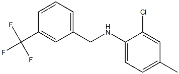 2-chloro-4-methyl-N-{[3-(trifluoromethyl)phenyl]methyl}aniline Struktur