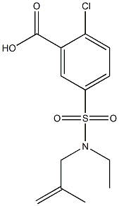 2-chloro-5-[ethyl(2-methylprop-2-en-1-yl)sulfamoyl]benzoic acid Struktur