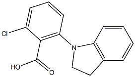 2-chloro-6-(2,3-dihydro-1H-indol-1-yl)benzoic acid Struktur