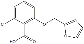 2-chloro-6-(furan-2-ylmethoxy)benzoic acid Struktur