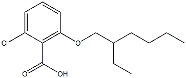 2-chloro-6-[(2-ethylhexyl)oxy]benzoic acid Struktur