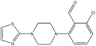 2-chloro-6-[4-(1,3-thiazol-2-yl)piperazin-1-yl]benzaldehyde Struktur