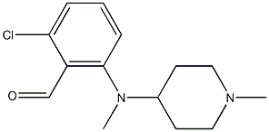 2-chloro-6-[methyl(1-methylpiperidin-4-yl)amino]benzaldehyde Struktur