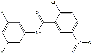 2-chloro-N-(3,5-difluorophenyl)-5-nitrobenzamide Struktur