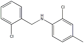 2-chloro-N-[(2-chlorophenyl)methyl]-4-methylaniline Struktur