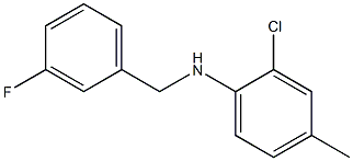 2-chloro-N-[(3-fluorophenyl)methyl]-4-methylaniline Struktur