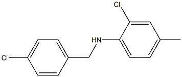 2-chloro-N-[(4-chlorophenyl)methyl]-4-methylaniline Struktur