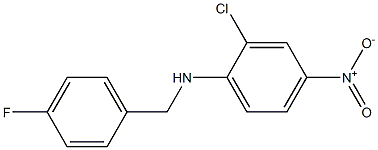 2-chloro-N-[(4-fluorophenyl)methyl]-4-nitroaniline Struktur