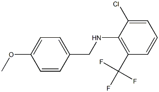 2-chloro-N-[(4-methoxyphenyl)methyl]-6-(trifluoromethyl)aniline Struktur