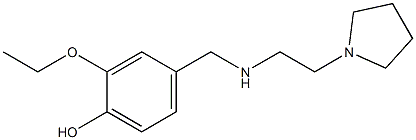 2-ethoxy-4-({[2-(pyrrolidin-1-yl)ethyl]amino}methyl)phenol Struktur