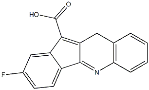 2-fluoro-10H-indeno[1,2-b]quinoline-11-carboxylic acid Struktur