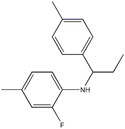 2-fluoro-4-methyl-N-[1-(4-methylphenyl)propyl]aniline Struktur