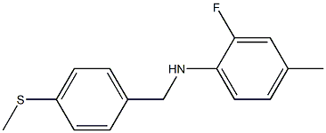 2-fluoro-4-methyl-N-{[4-(methylsulfanyl)phenyl]methyl}aniline Struktur