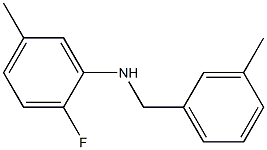 2-fluoro-5-methyl-N-[(3-methylphenyl)methyl]aniline Struktur