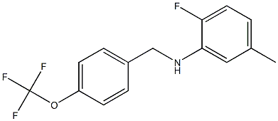 2-fluoro-5-methyl-N-{[4-(trifluoromethoxy)phenyl]methyl}aniline Struktur