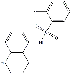 2-fluoro-N-(1,2,3,4-tetrahydroquinolin-5-yl)benzene-1-sulfonamide Struktur