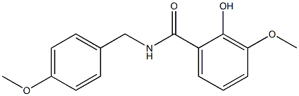 2-hydroxy-3-methoxy-N-[(4-methoxyphenyl)methyl]benzamide Struktur