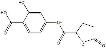 2-hydroxy-4-{[(5-oxopyrrolidin-2-yl)carbonyl]amino}benzoic acid Struktur