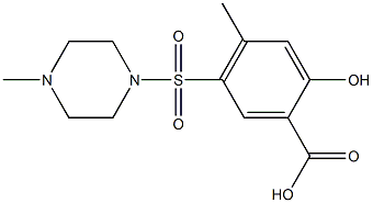 2-hydroxy-4-methyl-5-[(4-methylpiperazine-1-)sulfonyl]benzoic acid Struktur