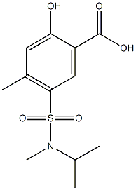 2-hydroxy-4-methyl-5-[methyl(propan-2-yl)sulfamoyl]benzoic acid Struktur