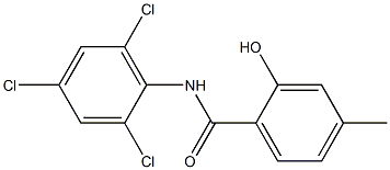 2-hydroxy-4-methyl-N-(2,4,6-trichlorophenyl)benzamide Struktur