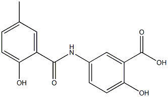 2-hydroxy-5-[(2-hydroxy-5-methylbenzene)amido]benzoic acid Struktur