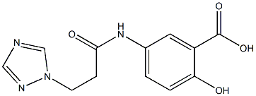 2-hydroxy-5-[3-(1H-1,2,4-triazol-1-yl)propanamido]benzoic acid Struktur