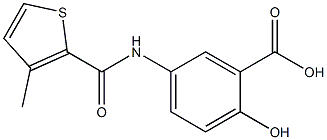 2-hydroxy-5-{[(3-methylthien-2-yl)carbonyl]amino}benzoic acid Struktur