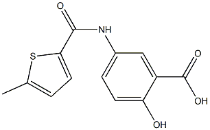 2-hydroxy-5-{[(5-methylthien-2-yl)carbonyl]amino}benzoic acid Struktur