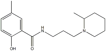 2-hydroxy-5-methyl-N-[3-(2-methylpiperidin-1-yl)propyl]benzamide Struktur