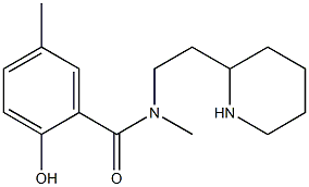 2-hydroxy-N,5-dimethyl-N-[2-(piperidin-2-yl)ethyl]benzamide Struktur