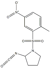 2-isocyanato-1-[(2-methyl-5-nitrobenzene)sulfonyl]pyrrolidine Struktur