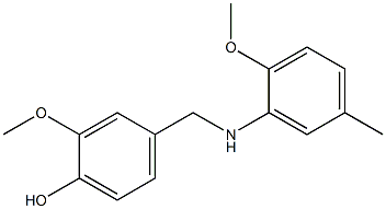 2-methoxy-4-{[(2-methoxy-5-methylphenyl)amino]methyl}phenol Struktur